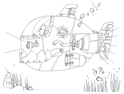 My Little Boat (Steampunk Submarine) Coloring Page